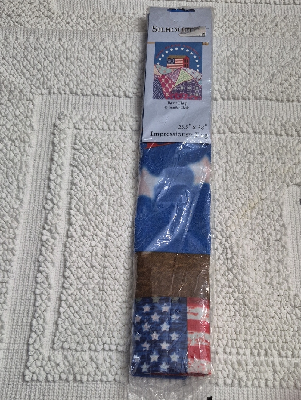Silhouette Patriotic Barn Flag Accent in Blue, Red, White 25.5"×38"